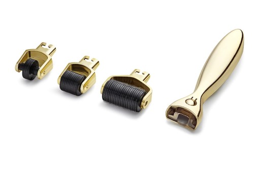 Derma Roller 3w1 do twarzy, ciała i pod oczy z trzema wymiennymi głowicami (zestaw do domowej mezoterapii mikroigłowej) (2).jpg