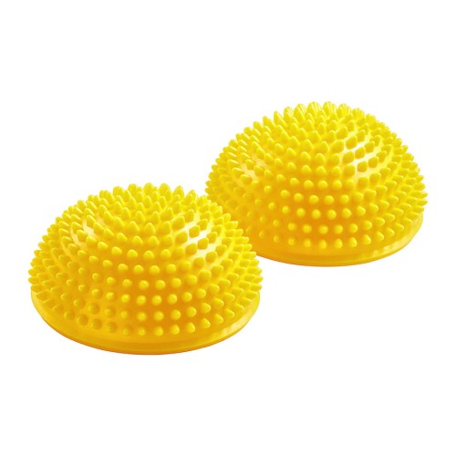 Półkule sensoryczne z kolcami do ćwiczeń i rehabilitacji - 2 szt. (Jeże balnsowe) ŻÓŁTE  (2).jpg