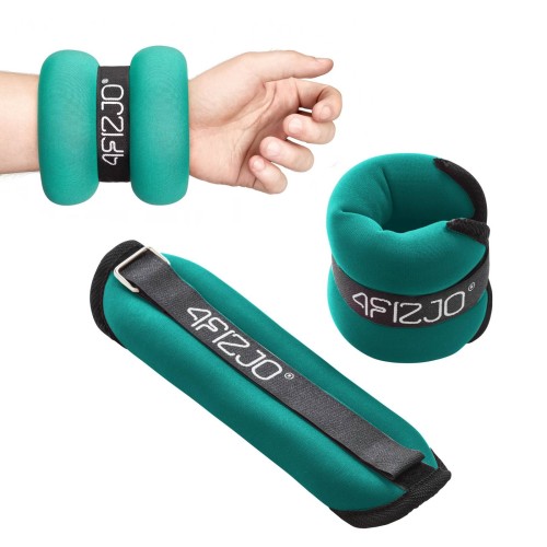 Obciążniki do ćwiczeń na kostki i nagdarstki ZIELONE  zapinane na rzep (PARA) (1).jpg