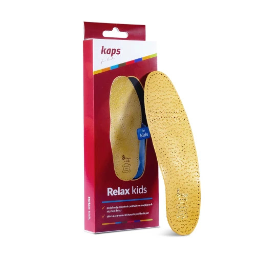 Komfortowe dziecięce wkładki ortopedyczne Relax Kids by Kaps® wykonane ze skóry naturalnej, profilowanego tw ( (5).webp
