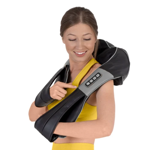 Bezprzewodowy pas masujący SHIATSU ULTRA+ 4FIZJO, masażer do pleców, karku, ramion i całego ciała (ZŁOTY) (11).webp