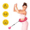 Hula Hop z obciążeniem i masażerem 4FIZJO, innowacyjne narzędzie do modelowania sylwetki i wzmacniania mięśni brzucha (RÓŻOWE) (5).webp