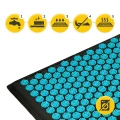 Duża ECO MATA do akupresury, z poduszką z łuskami gryki, z kolcami w technologii SPINNING SPIKES 110x42 (CZARNO-NIEB (.webp