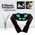 Kołnierz Masujący Medivon Collar Simple BLACK, z Masażem Shiatsu, Funkcją Rozgrzewania i 8 Głowicami Masującymi do Karku, Pleców i Ciała (CZARNY)  (3).webp
