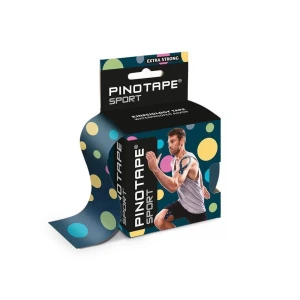 Pinotape Sport – wodoodporna taśma kinezjologiczna 5 cm × 5 m ze sztucznego jedwabiu, dla sportowców, bez lateksu, mocny klej, oddychający materiał- Kropki