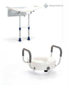 Zestaw promocyjny „Bezpieczna łazienka” – nasadka na sedes Tina + taboret prysznicowy Grace