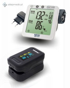 Zestaw promocyjny „Zdrowie w Zasięgu Ręki” – ciśnieniomierz Nissei DSK-1011+ zasilacz + pulsoksymetr YK-81C