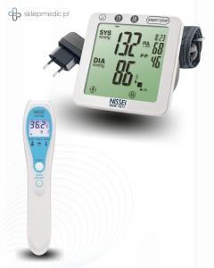 Zestaw promocyjny „Domowe centrum zdrowia” – ciśnieniomierz Nissei DSK-1011 + zasilacz + termometr bezdotykowy Nissei MT-500