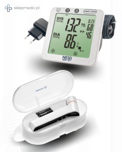 Zestaw promocyjny „Zdrowie w Twoich rękach” – ciśnieniomierz Nissei DSK-1011 + zasilacz + termometr bezdotykowy Meriden TM-19