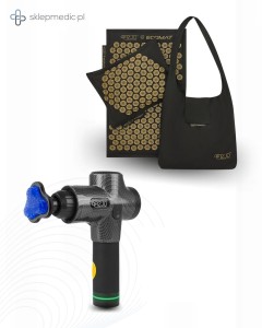 Zestaw promocyjny „Relaks & Regeneracja Pro” – lniana mata do akupresury 4FIZJO 68×42 + pistolet do masażu ULTRA COOL EDITION