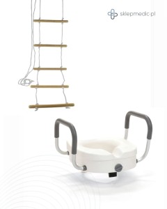 Zestaw promocyjny „Wygoda i niezależność” – nasadka na sedes z podłokietnikami Tina + drabinka przyłóżkowa