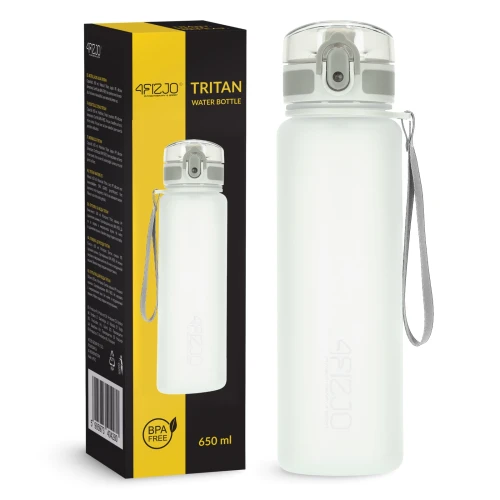 Butelka na wodę 650 ml 4FIZJO – bidon sportowy BPA free, szczelna butelka sportowa na wodę do ćwiczeń, siłowni i codziennego nawadniania (1).webp