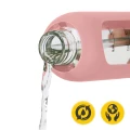 Szklana butelka na wodę 1 L 4FIZJO – bidon BPA free z etui silikonowym, wyjątkowo szczelny, do ćwiczeń, pracy i codziennego naw (7).webp