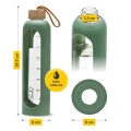Szklana butelka na wodę 1 L 4FIZJO – bidon BPA free z etui silikonowym, ZIELONA (2).webp
