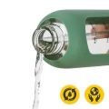Szklana butelka na wodę 1 L 4FIZJO – bidon BPA free z etui silikonowym, ZIELONA (7).webp