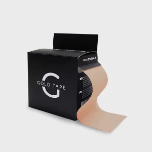 Taśma do kinesiotapingu Gold Tape 5 cm × 5 m – hipoalergiczna, wodoodporna i oddychająca, z mocnym klejem – beżowa