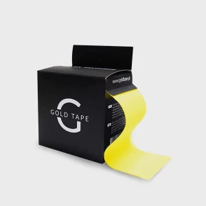 Taśma do kinesiotapingu Gold Tape 5 cm × 5 m – hipoalergiczna, wodoodporna i oddychająca, z mocnym klejem – żółta