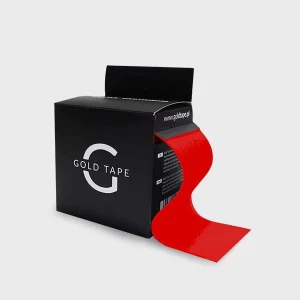 Taśma do kinesiotapingu Gold Tape 5 cm × 5 m – hipoalergiczna, wodoodporna i oddychająca, z mocnym klejem – czerwona
