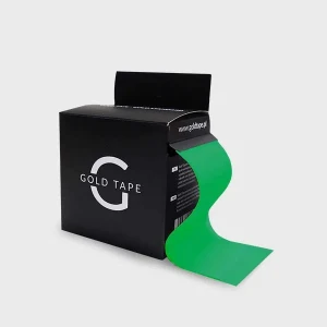 Taśma do kinesiotapingu Gold Tape 5 cm × 5 m – hipoalergiczna, wodoodporna i oddychająca, z mocnym klejem – zielona