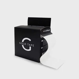 Taśma do kinesiotapingu Gold Tape 5 cm × 5 m – hipoalergiczna, wodoodporna i oddychająca, z mocnym klejem – biała
