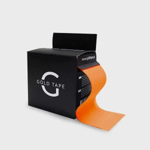 Taśma do kinesiotapingu Gold Tape 5 cm × 5 m – hipoalergiczna, wodoodporna i oddychająca, z mocnym klejem – pomarańczowa