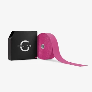 Profesjonalna taśma do kinesiotapingu Gold Tape – duża rolka 5 cm × 31 m, elastyczna i oddychająca, do gabinetu i treningu - różowa