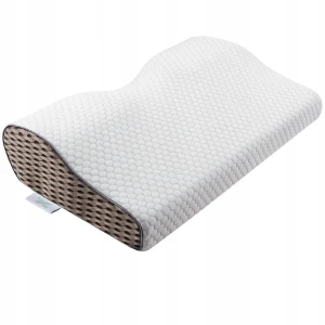 Ergonomiczna poduszka ortopedyczna Medi Sleep TPO – profilowana, z wgłębieniem na głowę i szyję oraz pianką memory, do spania na boku, plecach i brzuchu, 50 × 30 cm
